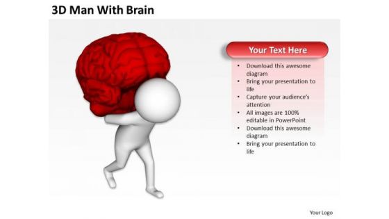Business People Vector 3d Man With Brain PowerPoint Templates Ppt Backgrounds For Slides