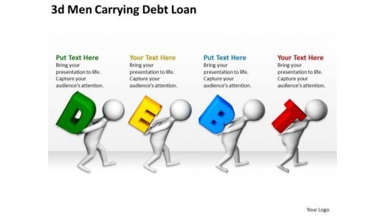 Business People Vector 3d Men Carrying Debt Loan PowerPoint Templates Ppt Backgrounds For Slides