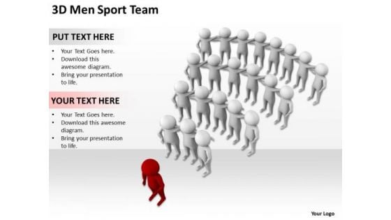 Business People Vector 3d Men Sport Team PowerPoint Slides