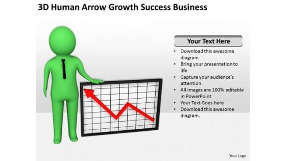 Business People Vector Arrow Growth Success Free PowerPoint Templates Slides
