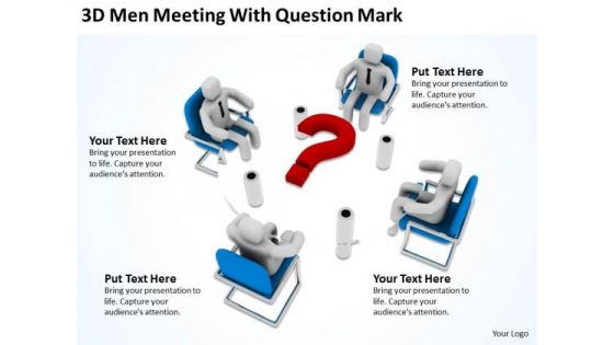 Business People Vector Meeting With Question Mark PowerPoint Templates Ppt Backgrounds For Slides