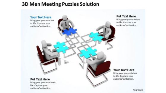 Business People Vector Men Meeting Puzzles Solution PowerPoint Templates Ppt Backgrounds For Slides