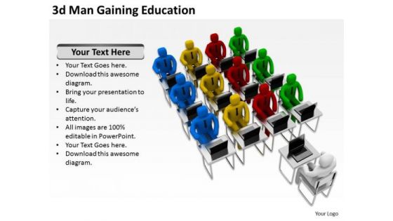 Business People Walking 3d Man Gaining Education PowerPoint Slides Business People Walking 3d Man Gaining Education PowerPoint Slides