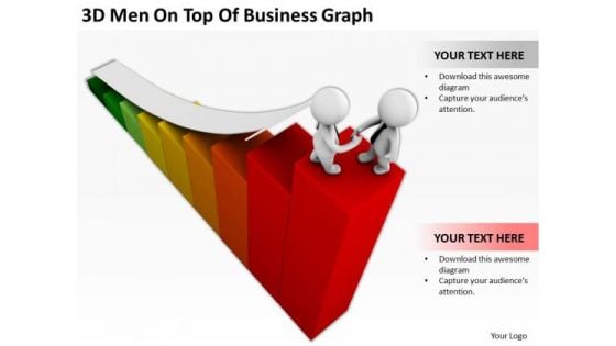 Business People Walking 3d Men On Top Of Graph PowerPoint Templates