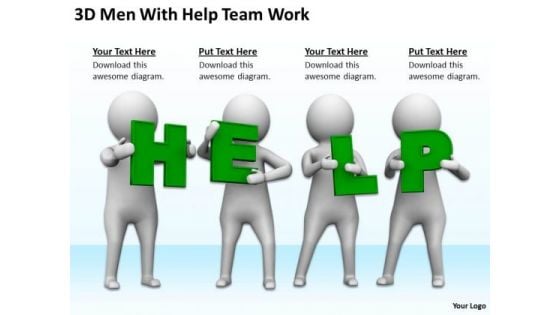 Business People Walking 3d Men With Help Team Work PowerPoint Templates