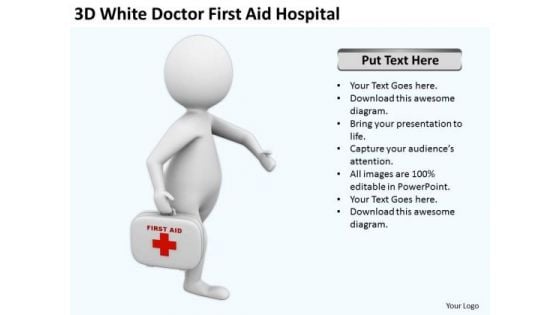 Business People Walking 3d White Doctor First Aid Hospital PowerPoint Slides Business People Walking 3d White Doctor First Aid Hospital PowerPoint Slides
