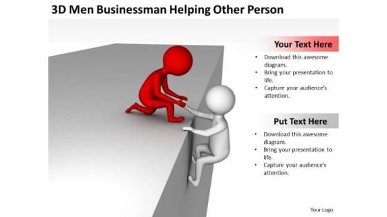 Business People Walking Helping Other Person PowerPoint Templates Ppt Backgrounds For Slides