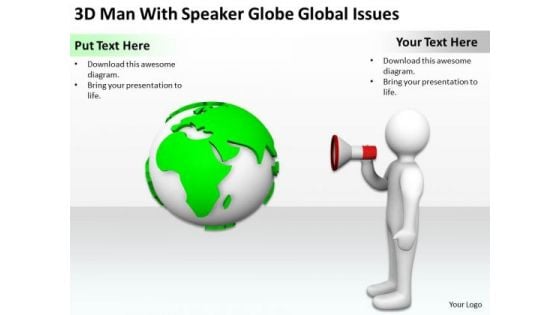 Business People Walking Speaker Globe Global Issues PowerPoint Templates Ppt Backgrounds For Slides