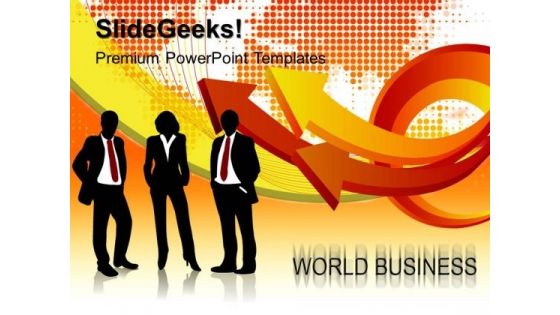 Business People With Arrow Global PowerPoint Templates And PowerPoint Themes 0412