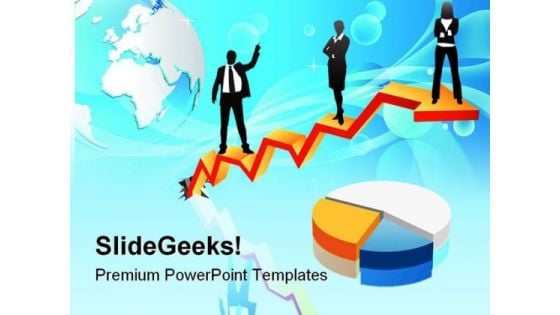 Business People With Pie Marketing PowerPoint Themes And PowerPoint Slides 0511