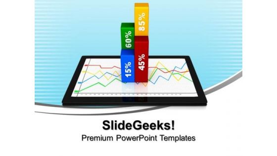 Business Percentage Chart On Tablet PowerPoint Templates And PowerPoint Themes 1012