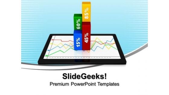 Business Percentage Chart On Tablet PowerPoint Templates And PowerPoint Themes 1012