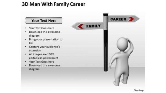 Business Persons 3d Man With Family Career PowerPoint Templates Ppt Backgrounds For Slides