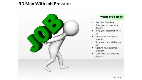 Business Persons 3d Man With Job Pressure PowerPoint Templates Ppt Backgrounds For Slides