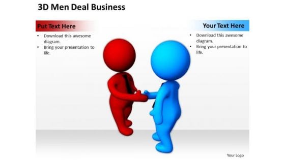 Business Persons 3d Men Deal PowerPoint Theme Slides