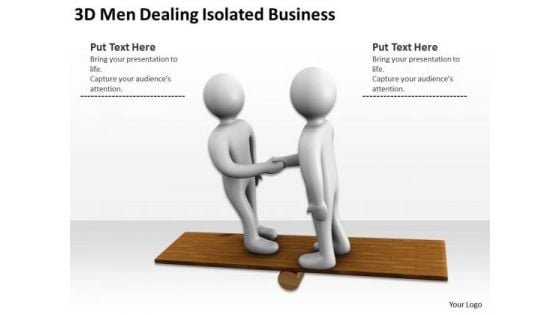 Business Persons 3d Men Dealing Isolated PowerPoint Theme Slides