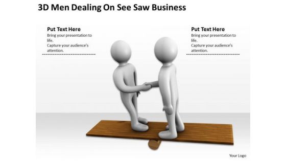 Business Persons 3d Men Dealing See Saw PowerPoint Theme Slides