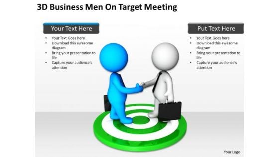 Business Persons 3d Men Target Meeting PowerPoint Templates