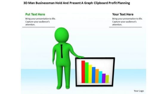 Business Persons A Graph Clipboard Profit Planning PowerPoint Templates Ppt Backgrounds For Slides