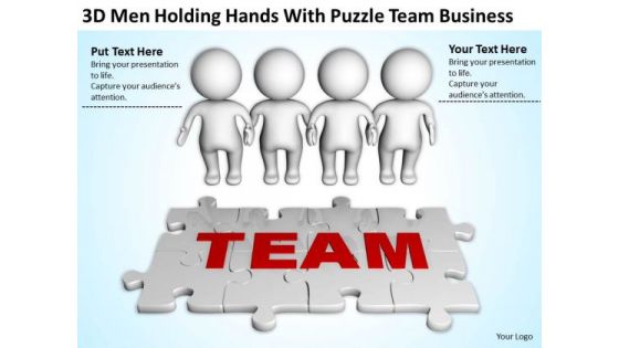 Business Persons Hands With Puzzle Team PowerPoint Templates Download