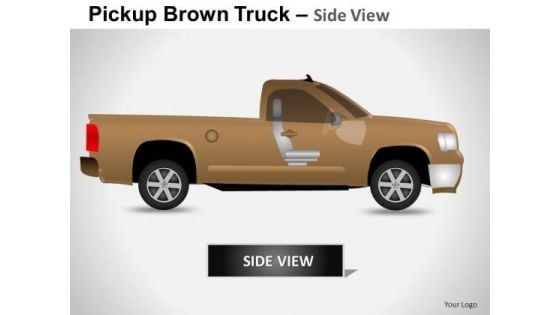 Business Pickup Brown Truck Side View PowerPoint Slides And Ppt Diagram Templates