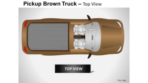 Business Pickup Brown Truck Top View PowerPoint Slides And Ppt Diagram Templates