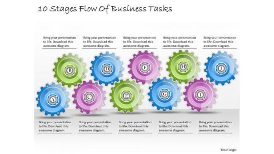 Business Plan And Strategy 10 Stages Flow Of Tasks Strategic Planning Model Ppt Slide