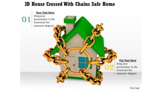 Business Plan And Strategy 3d House Crossed With Chains Safe Home Success Images