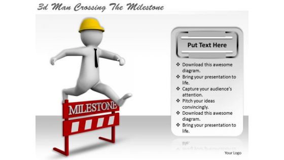 Business Plan And Strategy 3d Man Crossing The Milestone Concept Statement