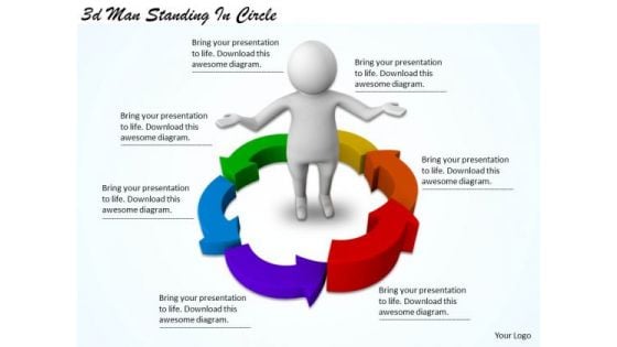 Business Plan And Strategy 3d Man Standing Circle Adaptable Concepts