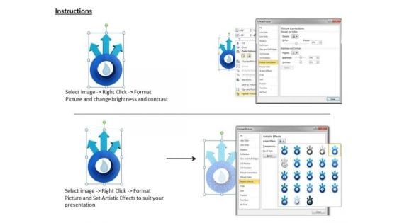 Business Plan And Strategy 3d Model With Water Drop Icons Images