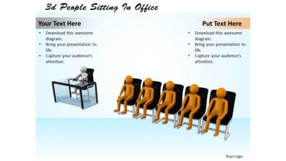 Business Plan And Strategy 3d People Sitting Office Character