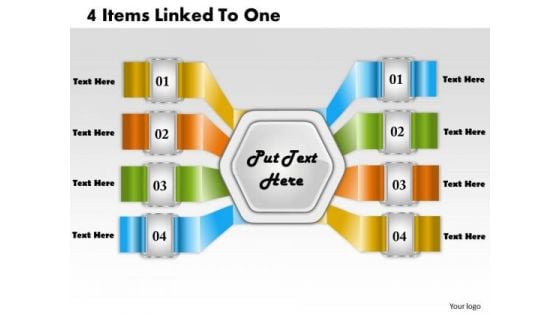 Business Plan And Strategy 4 Items Linked To One Strategic Planning Template Ppt Slide