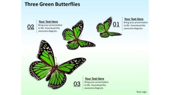 Business Plan And Strategy Three Green Butterflies Images Photos