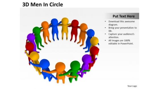 Business Plan Diagram 3d Men Circle PowerPoint Slides