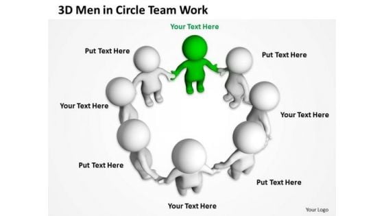 Business Plan Diagram 3d Men Circle Team Work PowerPoint Templates