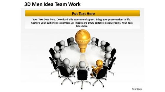 Business Plan Diagram 3d Men Idea Team Work PowerPoint Templates