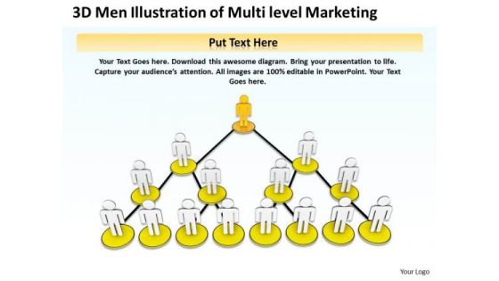 Business Plan Diagram 3d Men Illustration Of Multi Level Marketing PowerPoint Templates