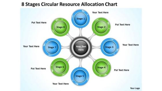 Business Plan Diagram 8 Stages Circular Resource Allocation Chart PowerPoint Slides