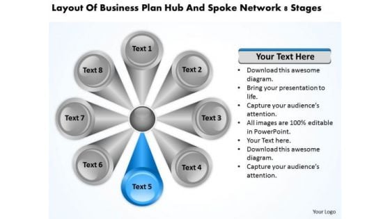 Business Plan Hub And Spoke Network 8 Stages Examples PowerPoint Slides