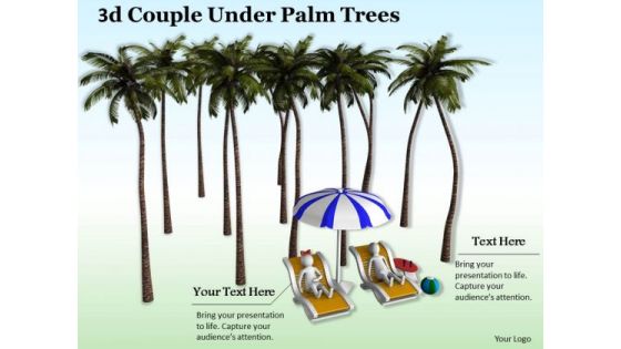Business Plan Strategy 3d Couple Under Palm Trees Concept Statement