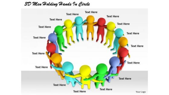 Business Plan Strategy 3d Men Holding Hands Circle Concepts