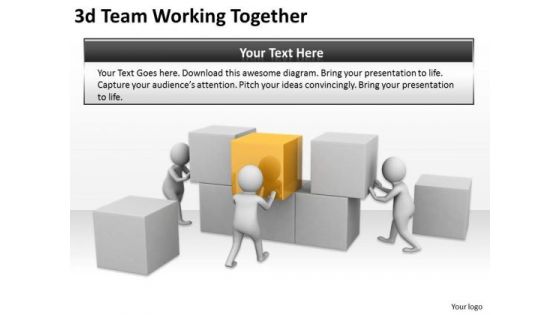 Business Plan Strategy 3d Team Working Together Concept Statement