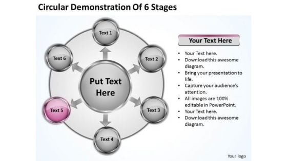 Business Plan Strategy Circular Demonstration Of 6 Stages Ppt Basic Marketing Concepts