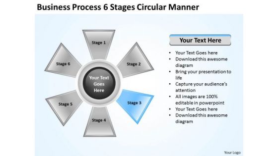 Business Plan Strategy Process 6 Stages Circular Manner Innovative Marketing Concepts