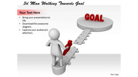 Business Planning Strategy 3d Man Walking Towards Goal Basic Concepts