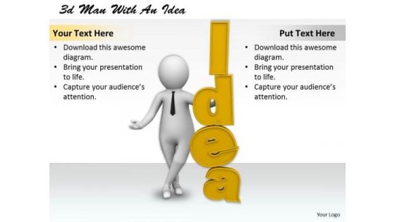 Business Planning Strategy 3d Man With Idea Basic Concepts