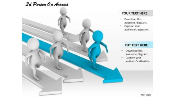 Business Planning Strategy 3d Person Arrows Character Models