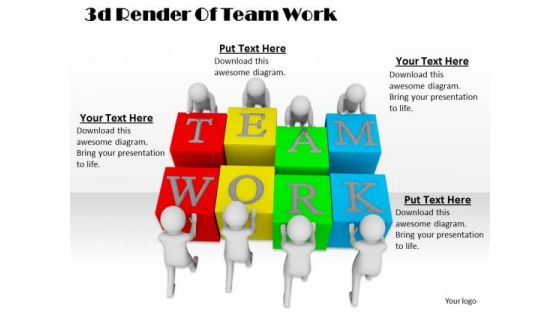 Business Planning Strategy 3d Render Of Team Work Characters