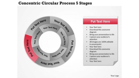 Business Planning Strategy Concentric Circular Process 5 Stages Policy And